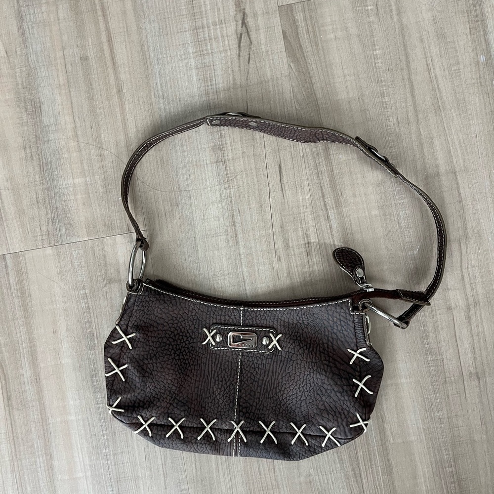 Vintage Guess Y2K Western Stitch Mini Shoulder Bag Brown